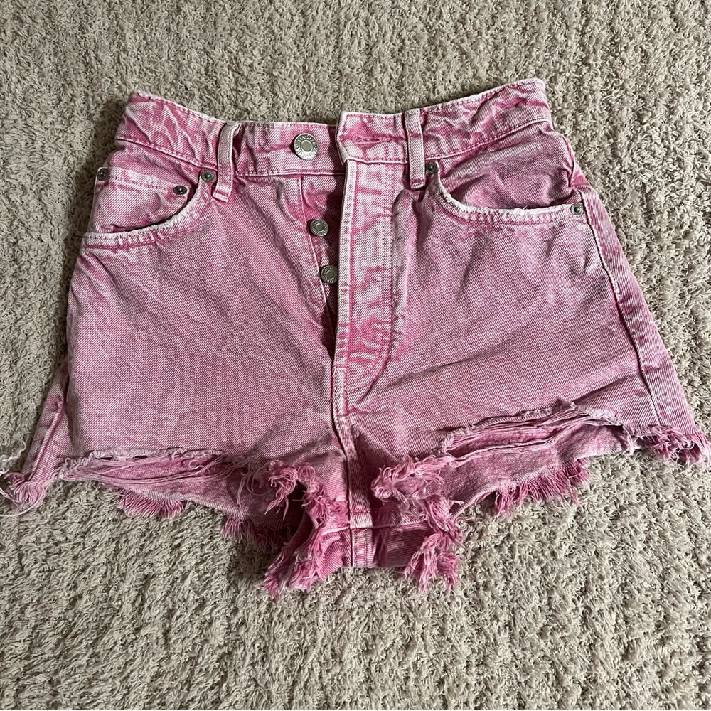 Zara Hot Pink Jean Shorts Size 0